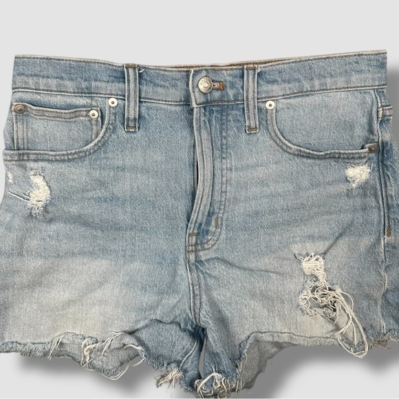 Madewell The Perfect Perfect Jean Short Size 28 Light Wash Distressed - Picture 8 of 11